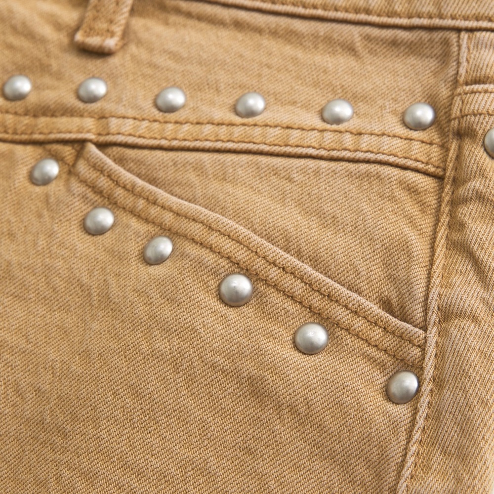 Abercrombie & Fitch Curve Love Tan Studded Mini Skirt - Picture 4 of 16